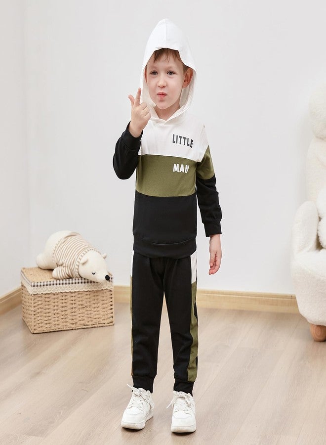 nilikastta 18-24 Month Boy Clothes Toddler Boy Fall Clothes Long Sleeve Gradient Color Design White Hoodie with Pants - Image 3