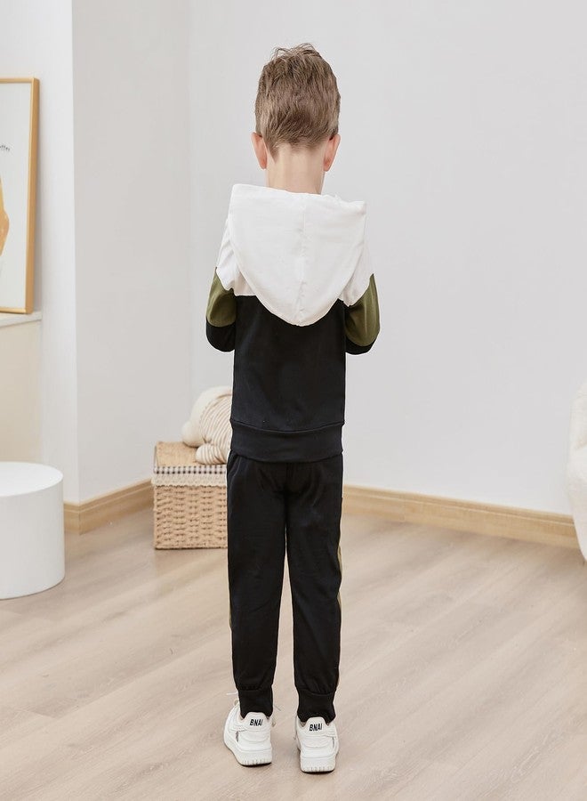 nilikastta 18-24 Month Boy Clothes Toddler Boy Fall Clothes Long Sleeve Gradient Color Design White Hoodie with Pants - Image 4
