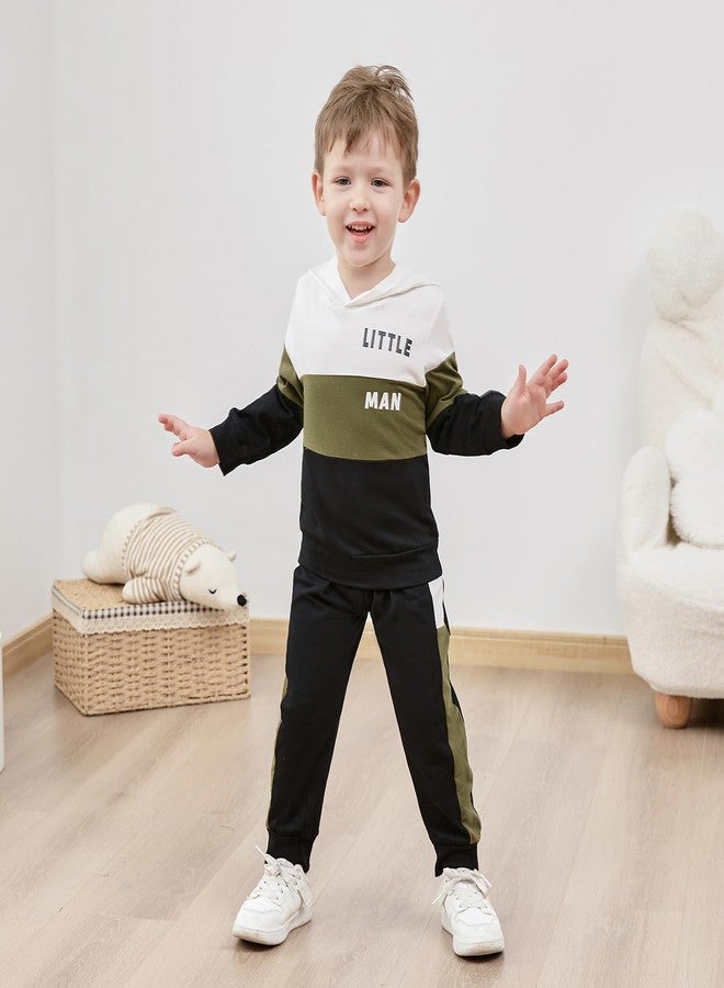 nilikastta 18-24 Month Boy Clothes Toddler Boy Fall Clothes Long Sleeve Gradient Color Design White Hoodie with Pants - Image 2
