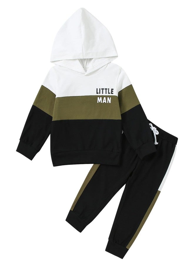 nilikastta 18-24 Month Boy Clothes Toddler Boy Fall Clothes Long Sleeve Gradient Color Design White Hoodie with Pants - Image 1