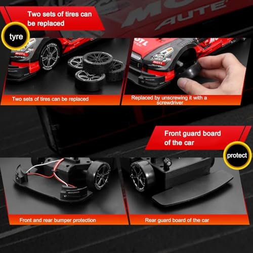 FEXXA RC Drift Car, 1:16 Scale Remote Control Car, 4WD 40KM/H High Speed RC Racing, 2.4GHz Electric Sport Driftings with Headlight, Drifting Tires and Racing Tires for Adults (Yellow) - Image 5