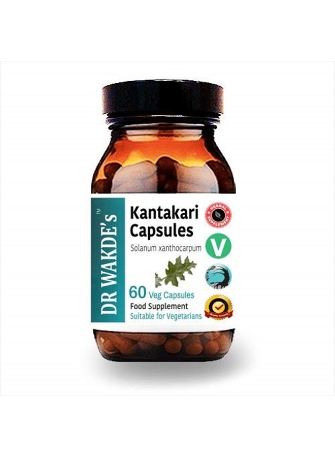 London DR WAKDE'S Kantakari Capsules (Solanum xanthocarpum, 60 Veg Caps, Plant-Based Supplement, Ayurvedic Herb, All Natural, Vegan) - Image 1