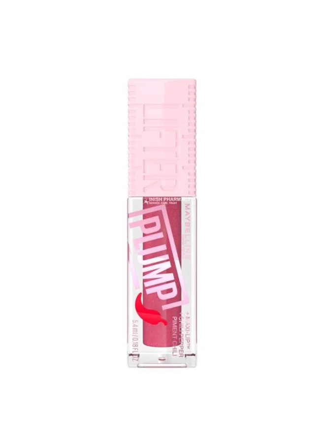 MAYBELLINE NEW YORK Lifter Plump, Hydrating Lip Plumping Gloss With Chilli Pepper (Blush Blaze)