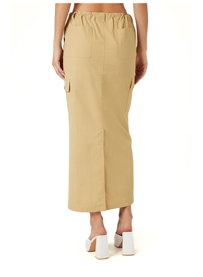 FOREVER 21 Twill Toggle Drawstring Midi Skirt - Image 5