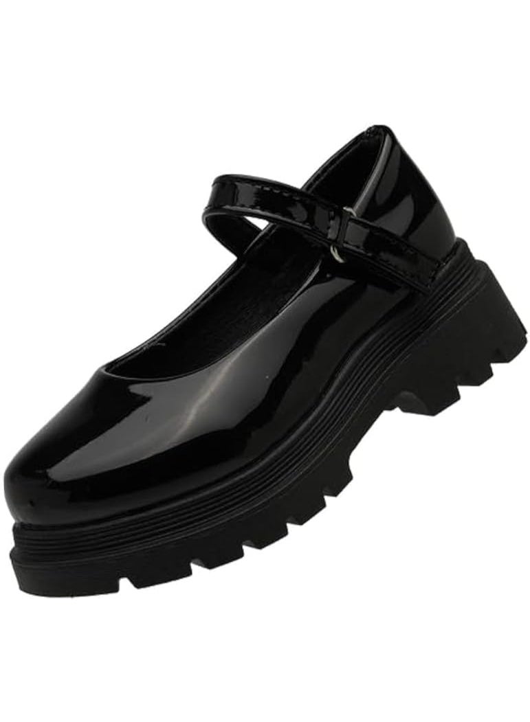 Lucky Kids Girls Mary Jane Loafer Dress Shoes Black School Uniform Shoes for Little/Big Kids - Image 1