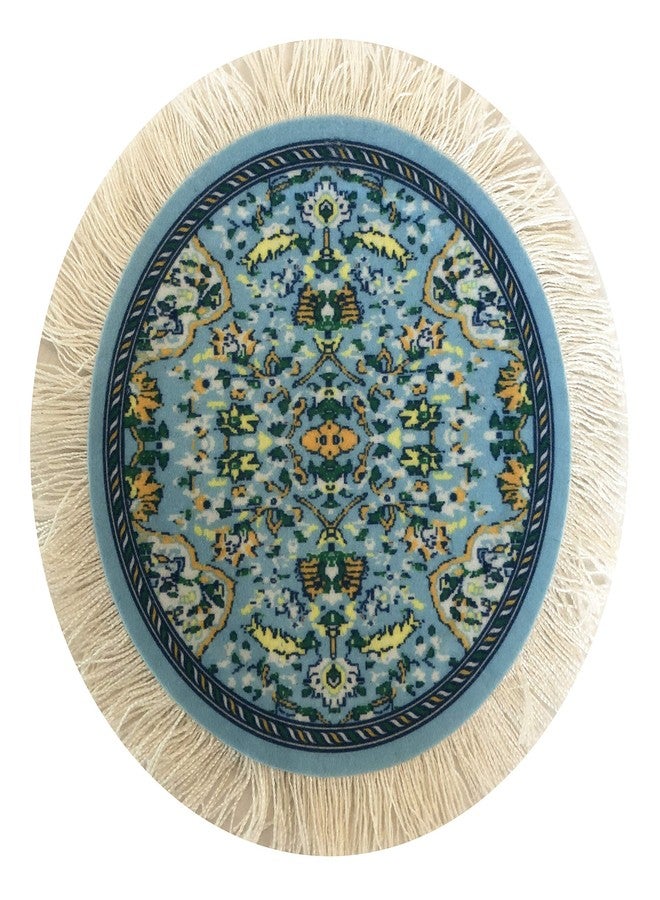 Inusitus Carpet Coasters, Set of 4 Turkish Rug Style Table Drink mats, Absorbent Kitchen and Dining Accessories, Spill & drip Protection, Round - Image 5