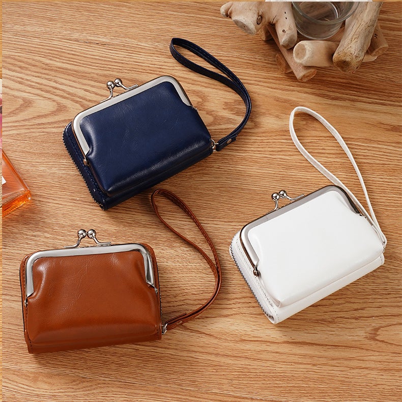 Retro Style Clip Bag Personalized Mini Multi-Compartment Card Slot Card Bag Coin Bag Hand-Held Small Bag - Image 5
