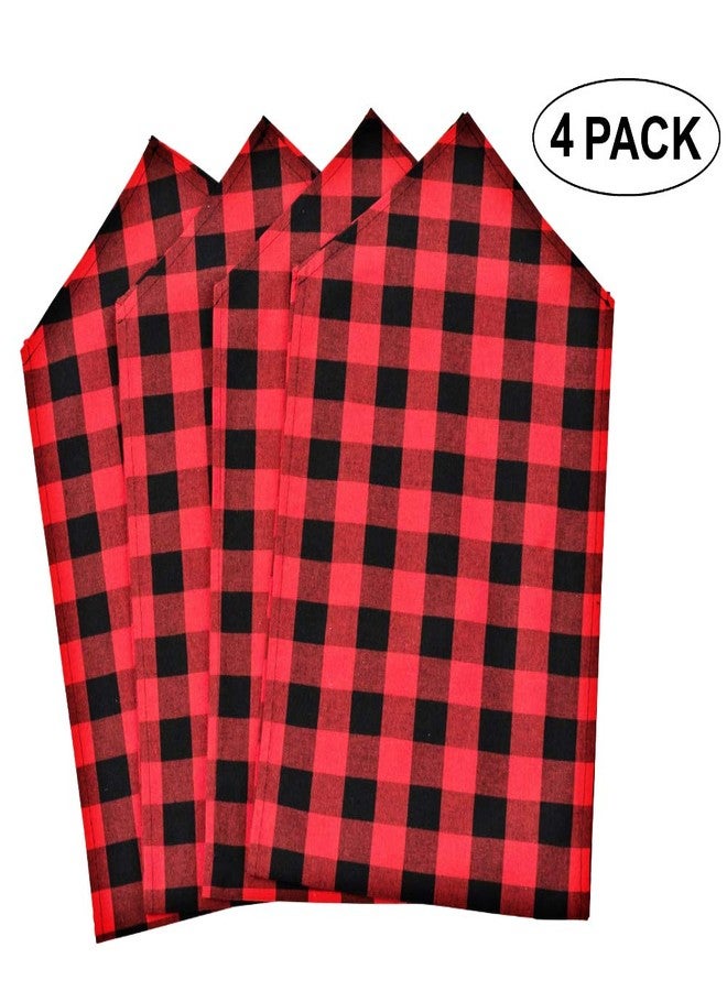 FIGEPO 4 Pack Buffalo Check Table Runners Red and Black Plaid Table Runner for Christmas Dinner, Lumberjack Party, Outdoor or Indoor Gatherings Table Home Decorations 12"x72" - Image 3