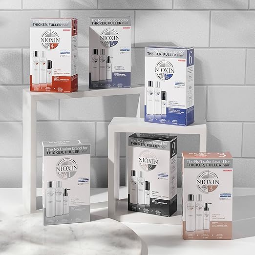 Nioxin 3Part System System 5 Chemically Treated Hair with Light Thinning Hair Treatment Scalp Therapy Hair Thickening Treatment