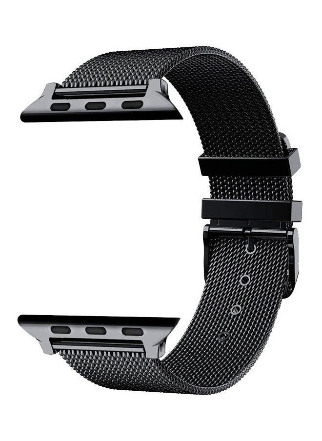 NIBEMINENT - Milanese Loop Replacement Strap For Apple Watch Series 3/2/1 Black - Image 1