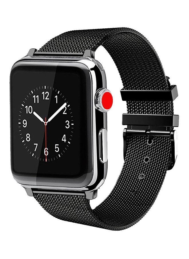 NIBEMINENT - Milanese Loop Replacement Strap For Apple Watch Series 3/2/1 Black - Image 1