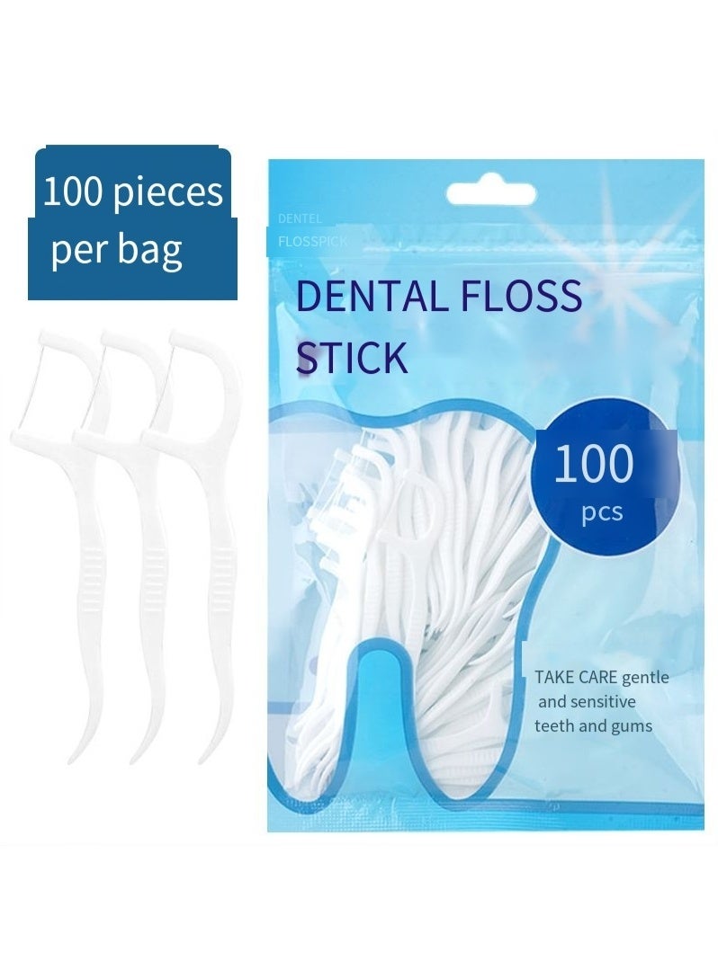 QZ 100-Pcs Dental Floss Toothpick,Teeth Stick,Tooth Picks,Floss Picks,Teeth Cleaning，Family Size (100 Picks) - Image 1