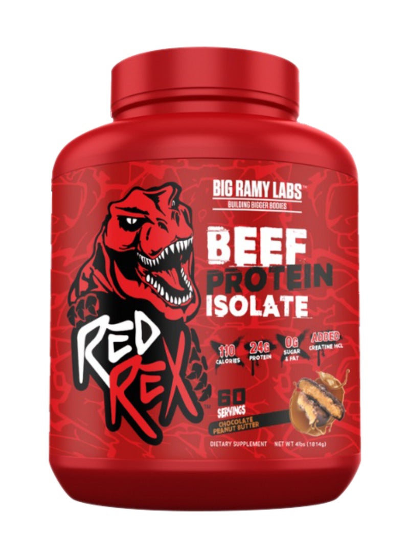 RED REX Beef Protein Isolate Powder - Chocolate Peanut Butter Flavor - 4lb (1.81kg) - for Muscle Growth & Recovery - Image 1