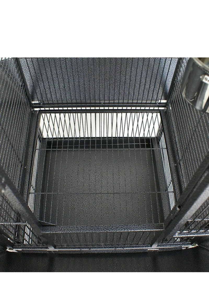NOAEOU - Wrought Iron Bird Cage with Stand，NOAEOU Large Bird Cage with Rolling Stand Parrot Chinchilla Finch Cage Macaw Conure Cockatiel Cockatoo Pet (155x45.5x64.5cm) - Image 1