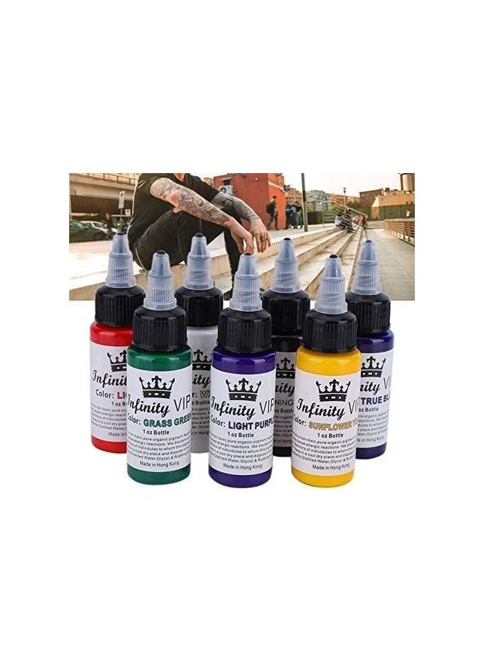 Heng Fang - 7 Colors Tattoo Ink Set for Professional Long lasting Tattoos - Image 1