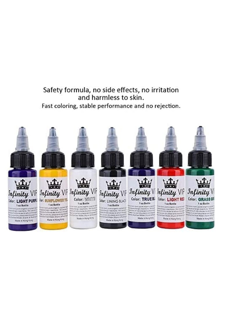 Heng Fang - 7 Colors Tattoo Ink Set for Professional Long lasting Tattoos - Image 1