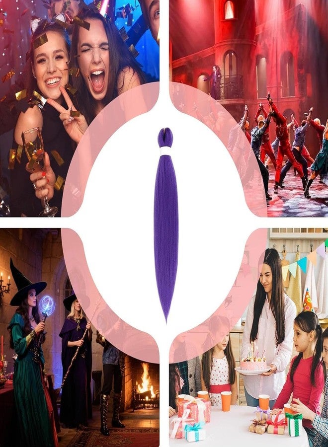 piercing 2PCS Purple Hair Color, Purple Wig, Coloured Hair Extensions - Easy to Use Vibrant Temporary Hairpiece with Adjustable Fit for Costumes and Fashion Events - Image 4