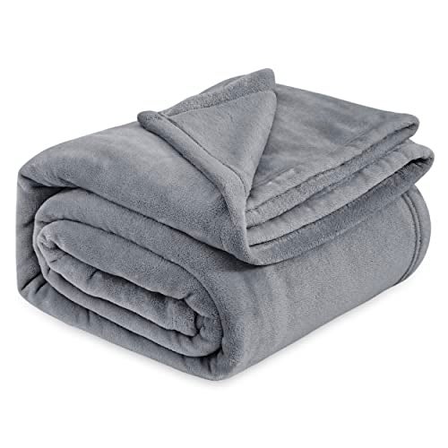 Bedsure Bedsure Fleece King Size Blankets for Bed Grey  Soft Lightweight Plush Cozy Fuzzy Luxury Warm Winter Blanket Microfiber 108x90 inches 