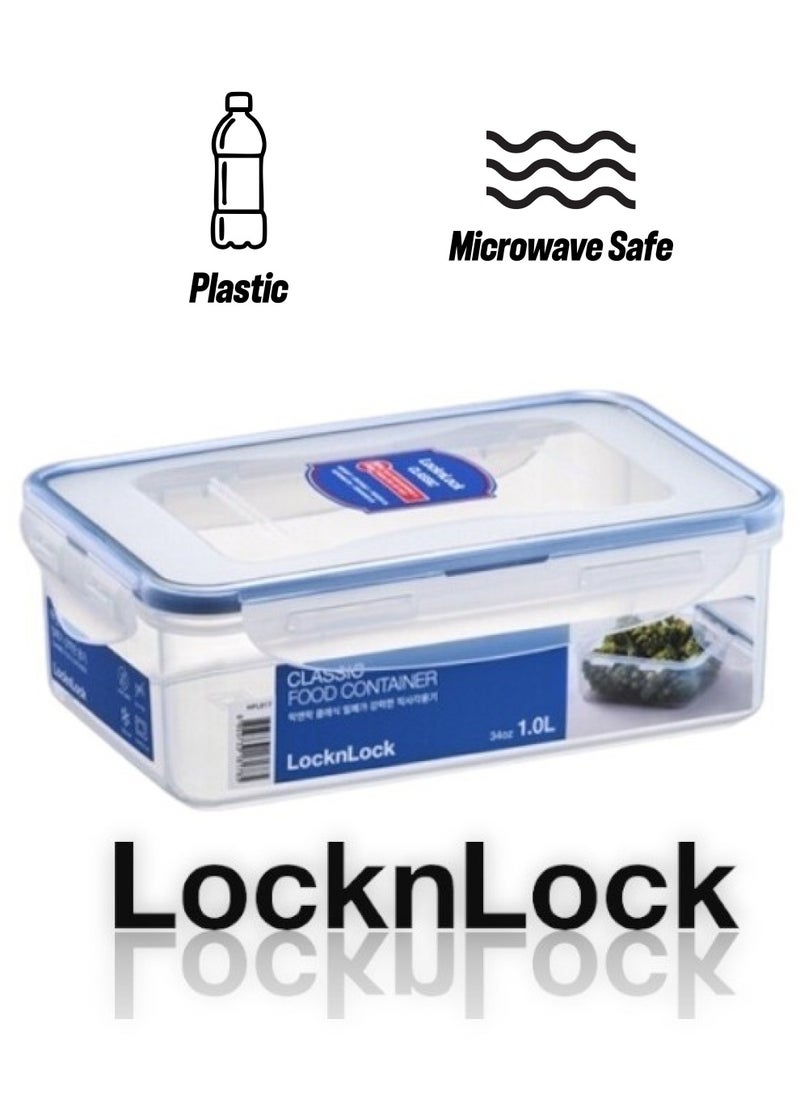 LOCK & LOCK LocknLock 1L Rectangular  Airtight Food Storage Container - BPA-Free, Microwave, Freezer, and Dishwasher Safe  - Image 1