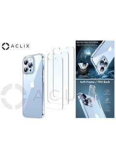 IPHONE 14pro max screen protector with clear Tempered case cover Anti-yellow 6.7inch. PACK OF 4