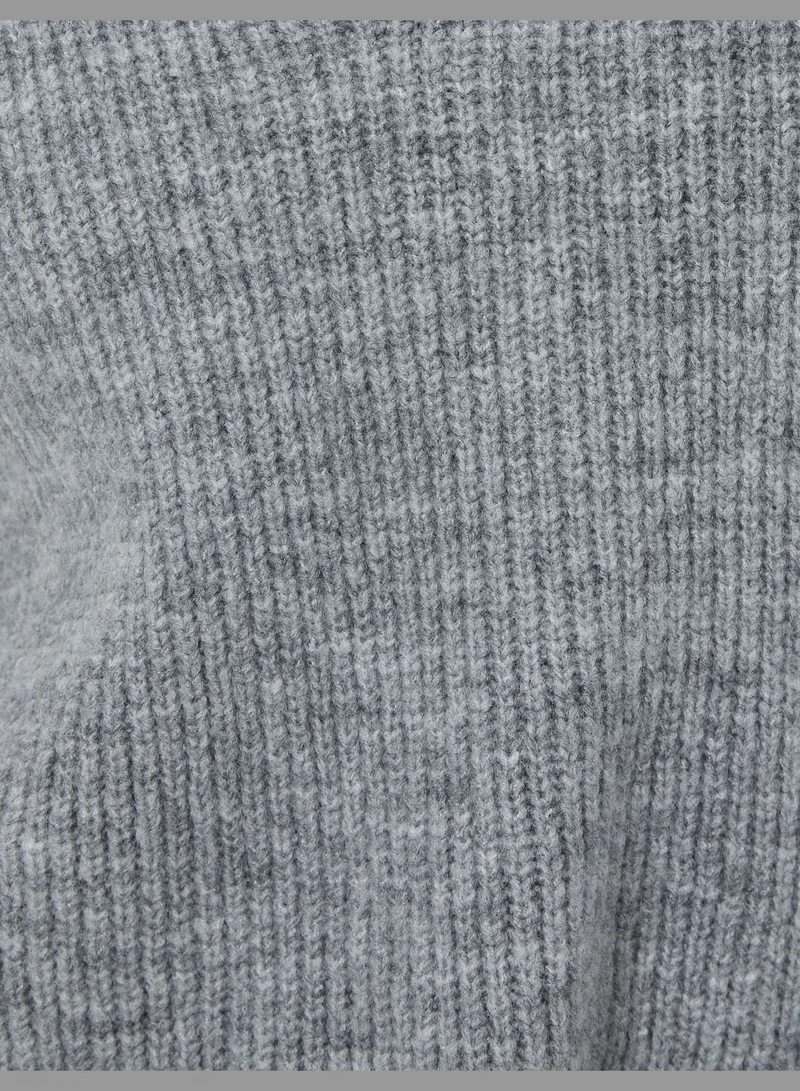 كوتون Polo Neck Knitted Slit Sweater