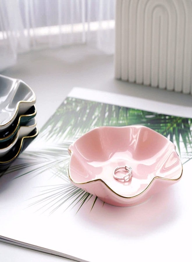 HANKOR 4.7 inch Small Ring Dish, Ceramic Jewelry Holder Tray, Pink Catch All Trinket Bowl for Keys Rings Earrings - Image 3