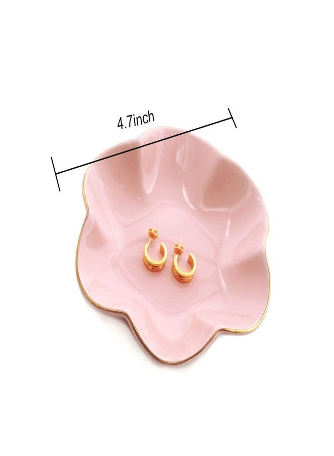 HANKOR 4.7 inch Small Ring Dish, Ceramic Jewelry Holder Tray, Pink Catch All Trinket Bowl for Keys Rings Earrings - Image 5