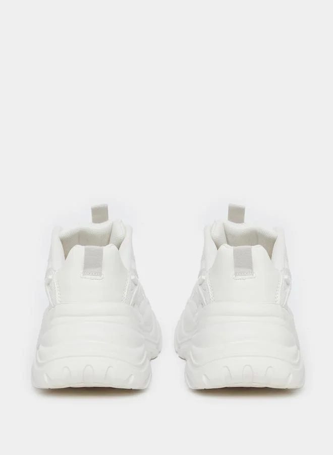 Styli Styli Women Cream Textured Chunky Sneakers
