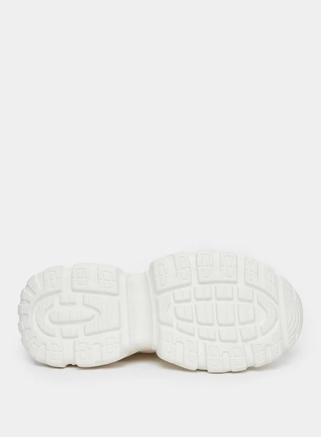Styli Styli Women Cream Textured Chunky Sneakers