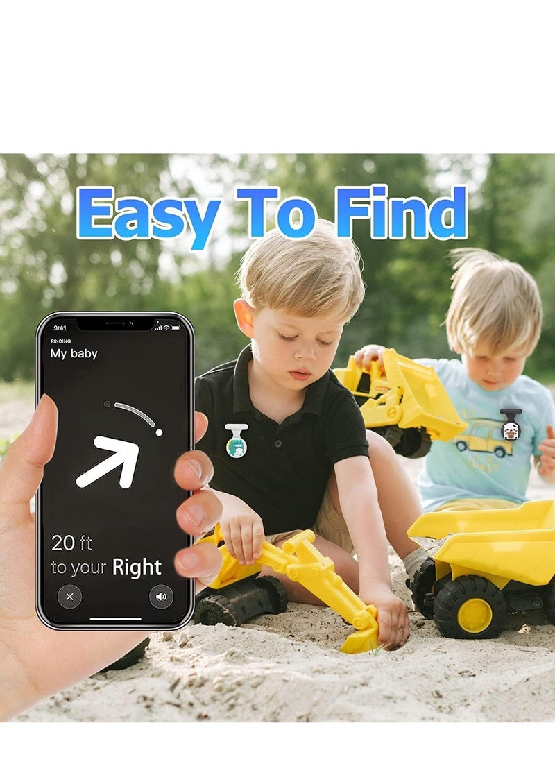 2 Pack AirTag Holder for Kids,Silicone Hidden GPS Kid Airtag Holder with Invisible Pin, Anti Lost Apple Air Tag Cover for Toddlers,Pet,Clothing，Accessories for Boys Girls (White and Black)  - Image 5