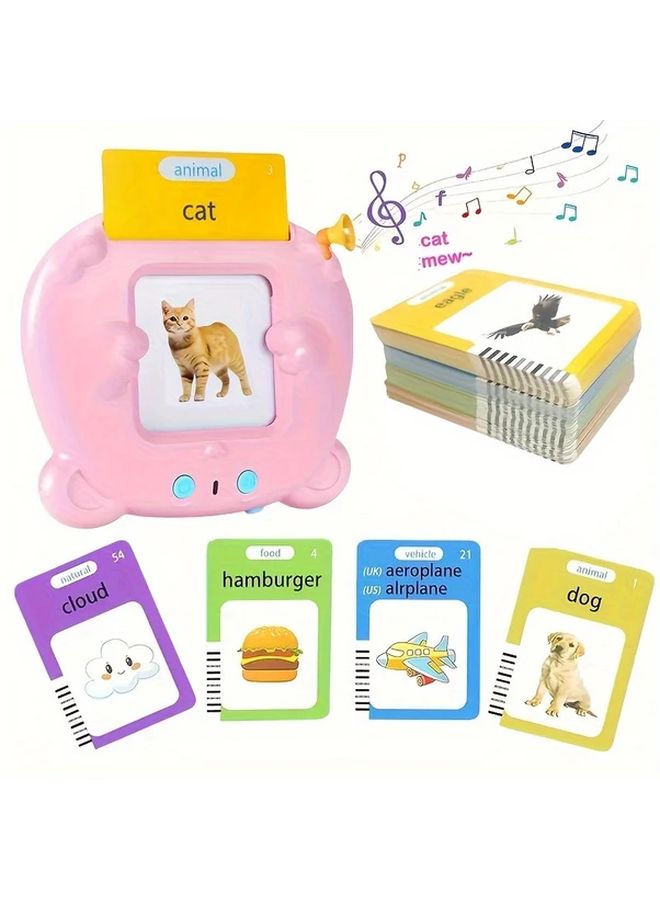 Pink Portable Bear Reader English Card Speaking Language Learning Device - Image 3