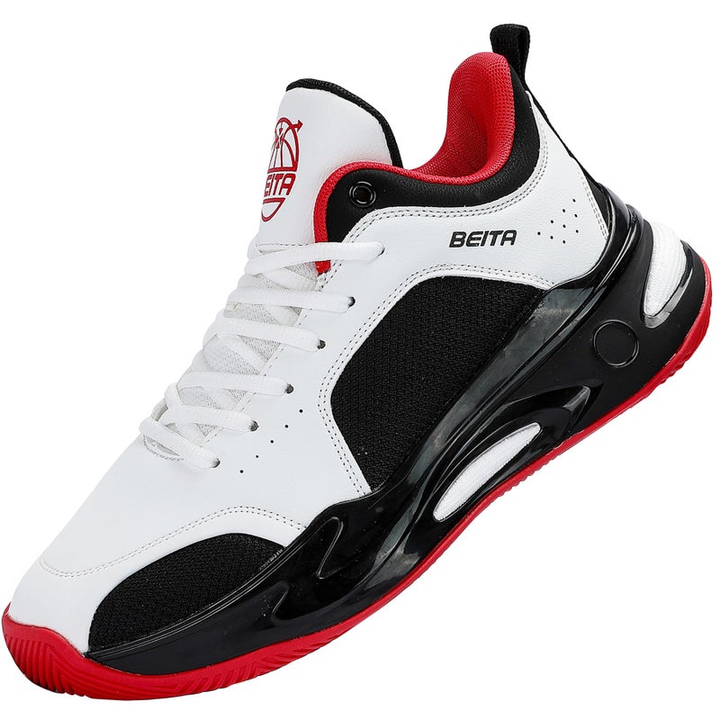 Beita Basketball Shoes for Men High Upper Sneakers Sports Shoes Anti Slip Wear-Resistant, Blackwhite, 10.5 - Image 1
