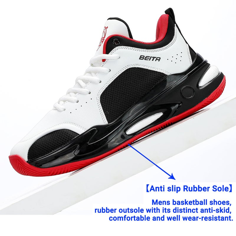 Beita Basketball Shoes for Men High Upper Sneakers Sports Shoes Anti Slip Wear-Resistant, Blackwhite, 10.5 - Image 5