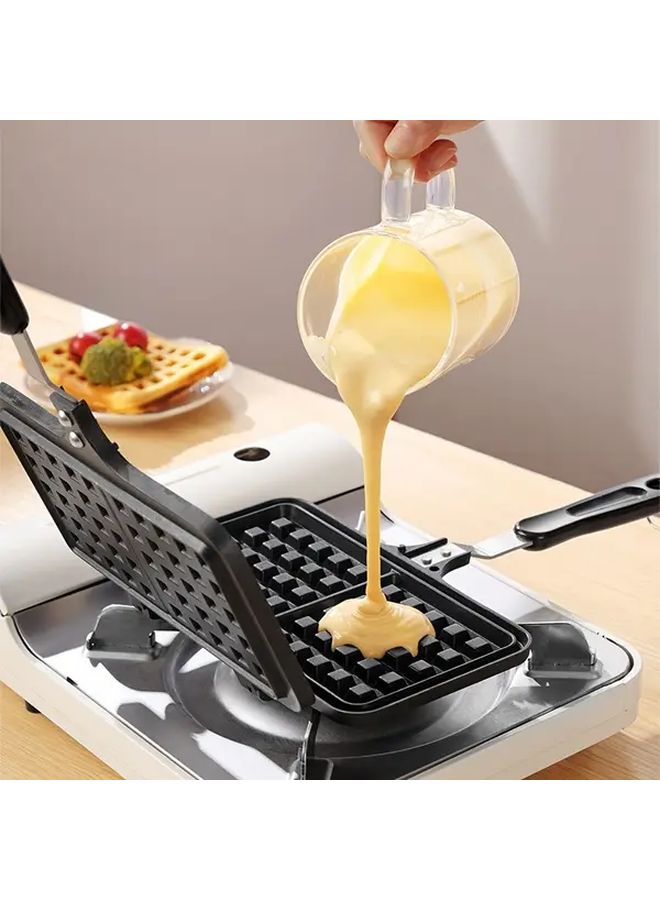 Double Head Versatile Aluminum Waffle Maker Double Sided Nonstick Pan Perfect Belgian Waffles Sandwiches Home Kitchen Black - Image 5