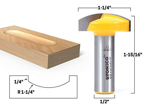 YONICO Horizontal Crown Router Bit (1-1/4" Diameter - 1-1/4" Radius - 1/2" Shank) - Image 2