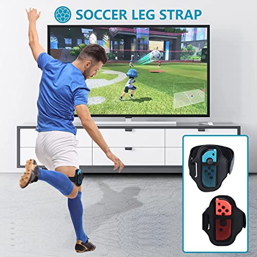PSS Compatible with Nintendo Switch Sports Accessories Bundle, 10 in 1 Family Sports Game Accessories Kit for Switch OLED, Joycon Grip for Hand Strap & Leg Strap,Chambara,Bowling Grip and Tennis/Badminton Rackets - Image 5