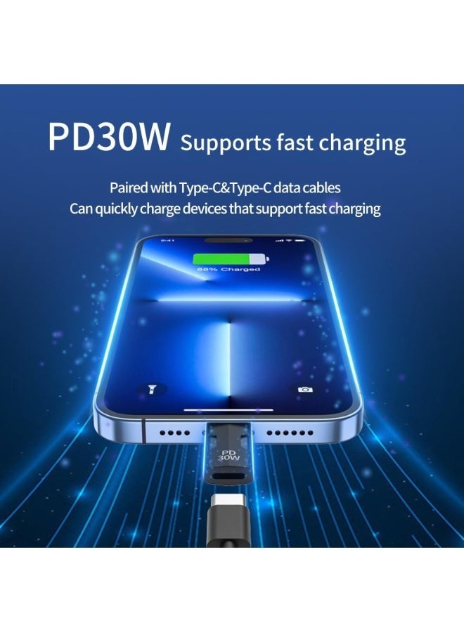 عدد 2 محول USB-C إلى Lightning بدعم شحن سريع 30 واط وميزة OTG – محول ذكر USB-C إلى أنثى Lightning لأجهزة iPhone وiPad، لنقل البيانات والصوت مع شحن سريع (30 واط + OTG) - Image 2