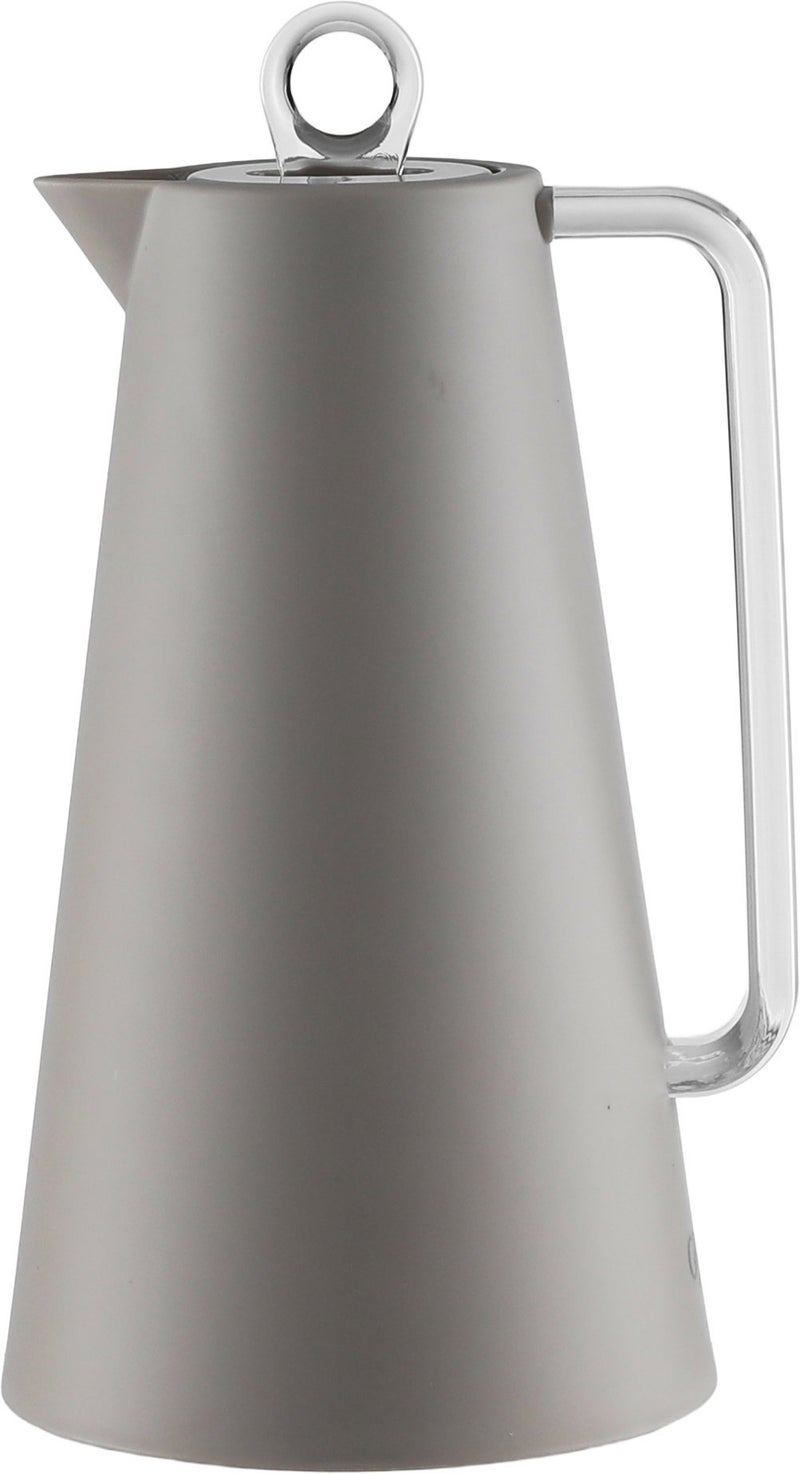 Glory Helena Thermos, 1 liter, glass interior, transparent handle, push-button lid - Cappuccino - Image 3