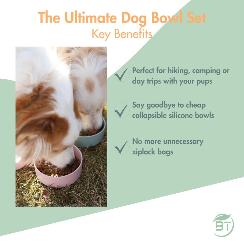 Barkin' Trails Barkinâ€™ Trails Travel Dog Bowls, Portable Outdoor Water, BPA-Free Water Bowl Set, Food Grade Plastic Dog Travel Bowl, Dog Camping Essentials, Travel Container - Image 4