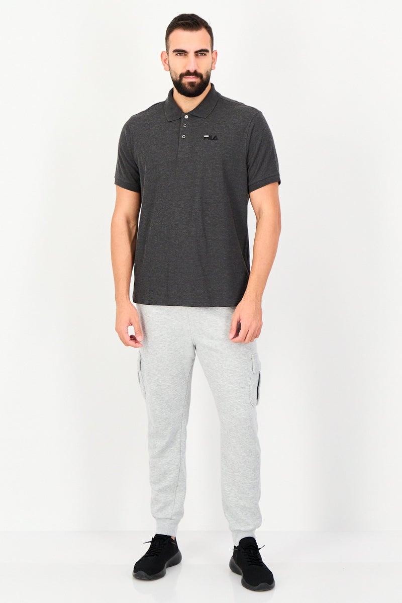 FILA Men Regular Fit Short Sleeve Outdoor Polo Shirt, Charcoal - Image 3