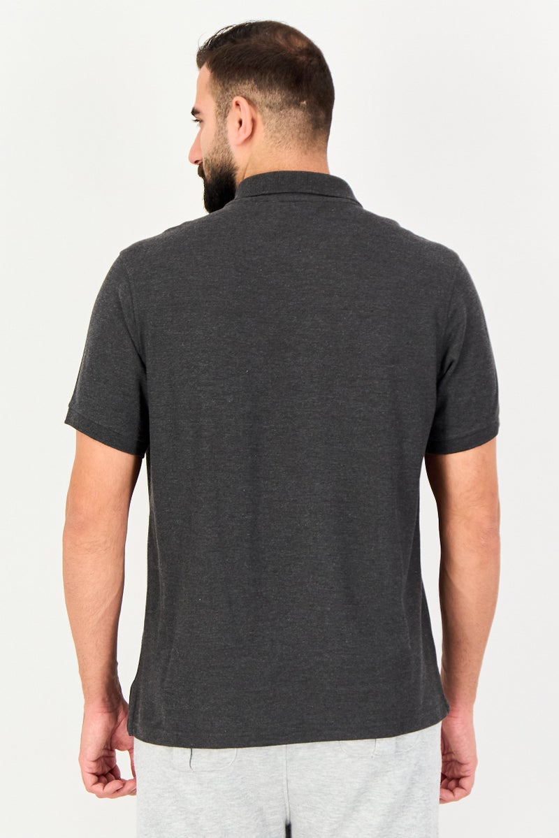 FILA Men Regular Fit Short Sleeve Outdoor Polo Shirt, Charcoal - Image 2