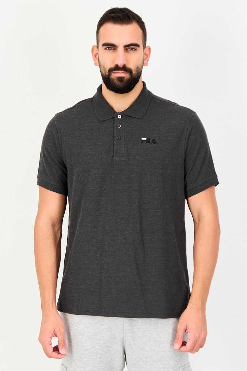 FILA Men Regular Fit Short Sleeve Outdoor Polo Shirt, Charcoal - Image 1