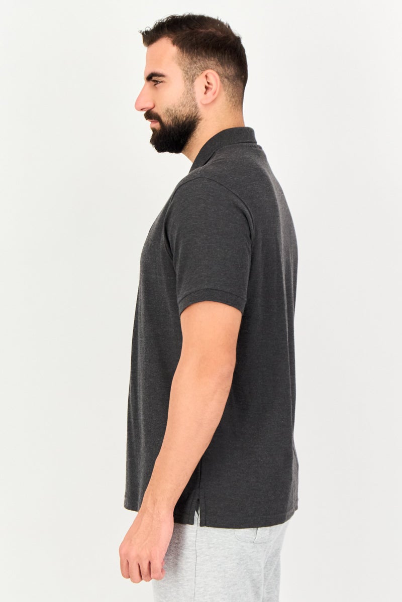 FILA Men Regular Fit Short Sleeve Outdoor Polo Shirt, Charcoal - Image 4