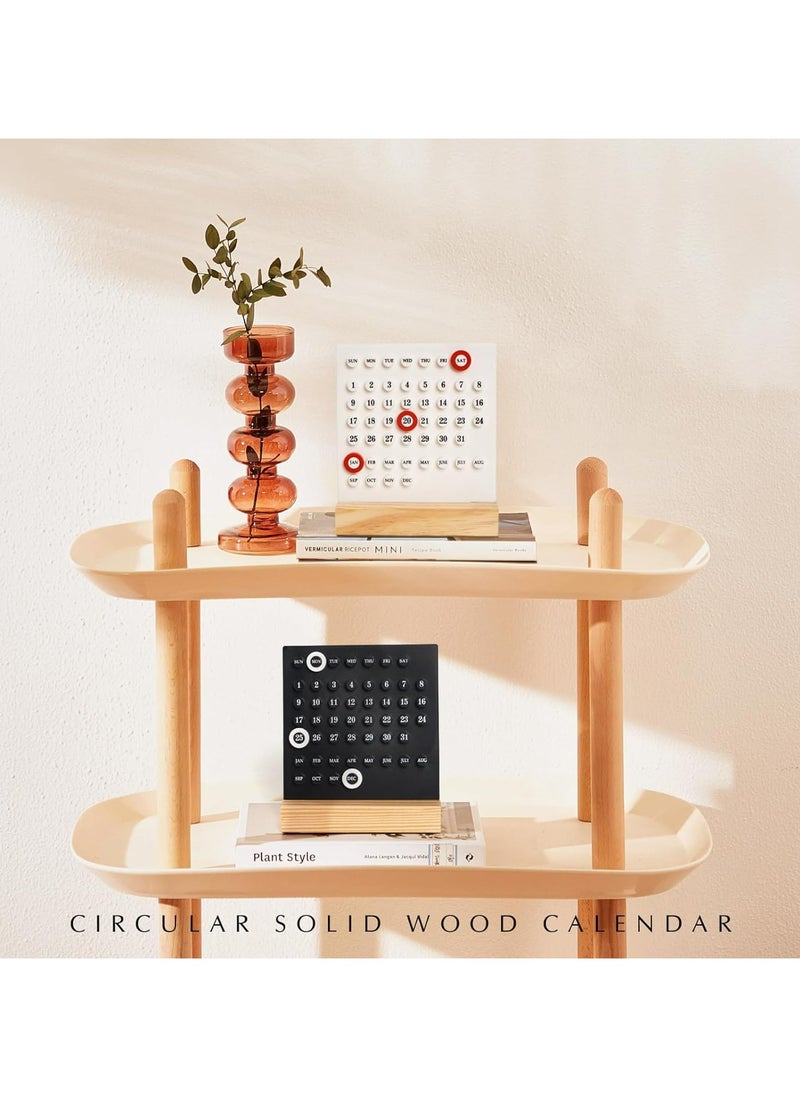 CMGTYYD Perpetual Calendar, Creative Wooden Calendar, Stand Acrylic Calendar, Desktop Decor for Livingroom, Office, Shop and Bar, Week Month Day Display, White  - Image 3