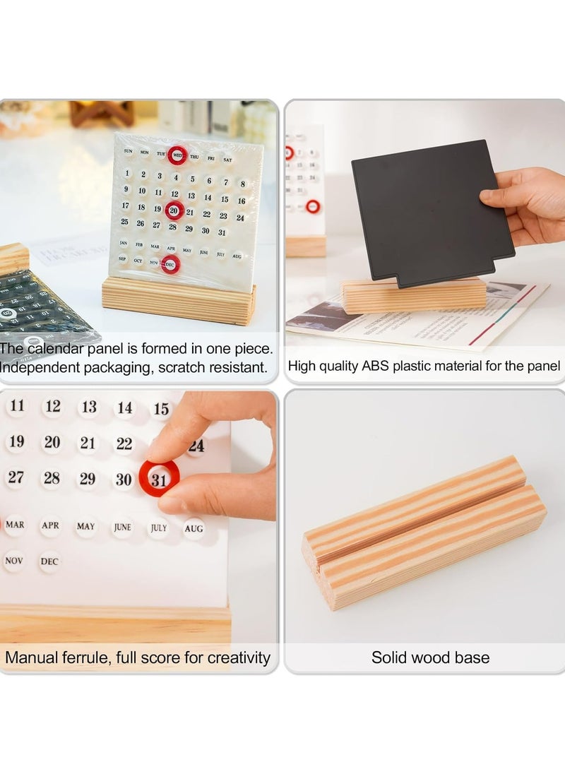 CMGTYYD Perpetual Calendar, Creative Wooden Calendar, Stand Acrylic Calendar, Desktop Decor for Livingroom, Office, Shop and Bar, Week Month Day Display, White  - Image 4