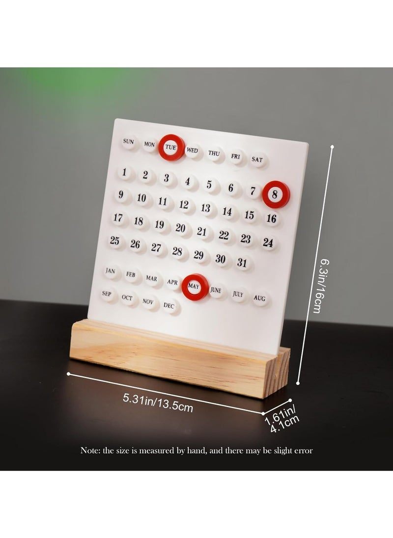 CMGTYYD Perpetual Calendar, Creative Wooden Calendar, Stand Acrylic Calendar, Desktop Decor for Livingroom, Office, Shop and Bar, Week Month Day Display, White  - Image 5