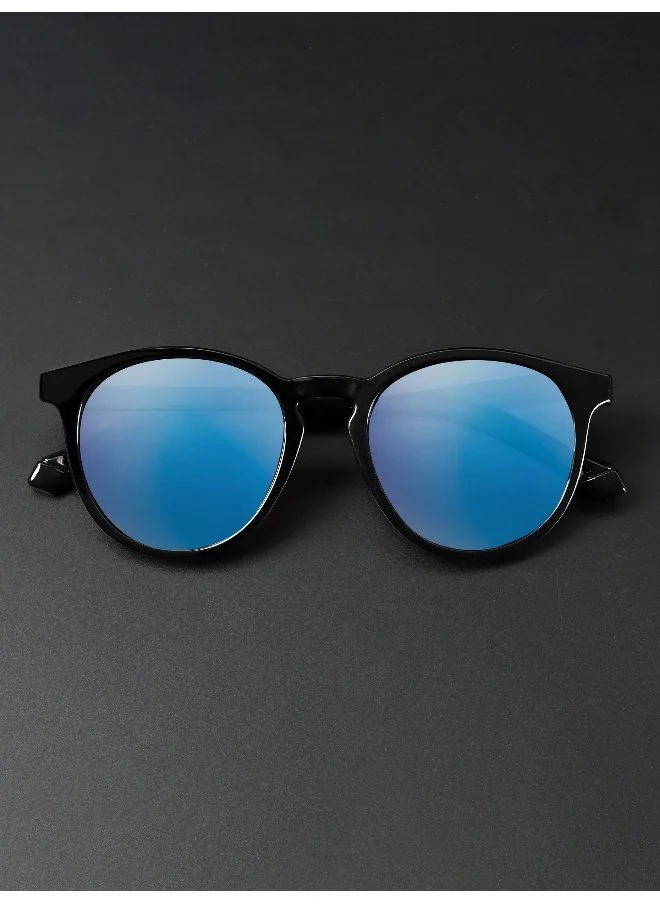 Woggles Mirrored Polarized Round Sunglasses