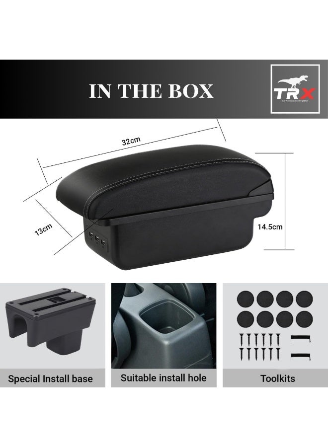 TRX AUTO Armrest For Suzuki Swift 2016-2025 | Sliding Adjustable Armrest Design | Multi-Layer Console with Storage Compartments, Cup Holder | Interior Accessories For Suzuki Swift - Image 4