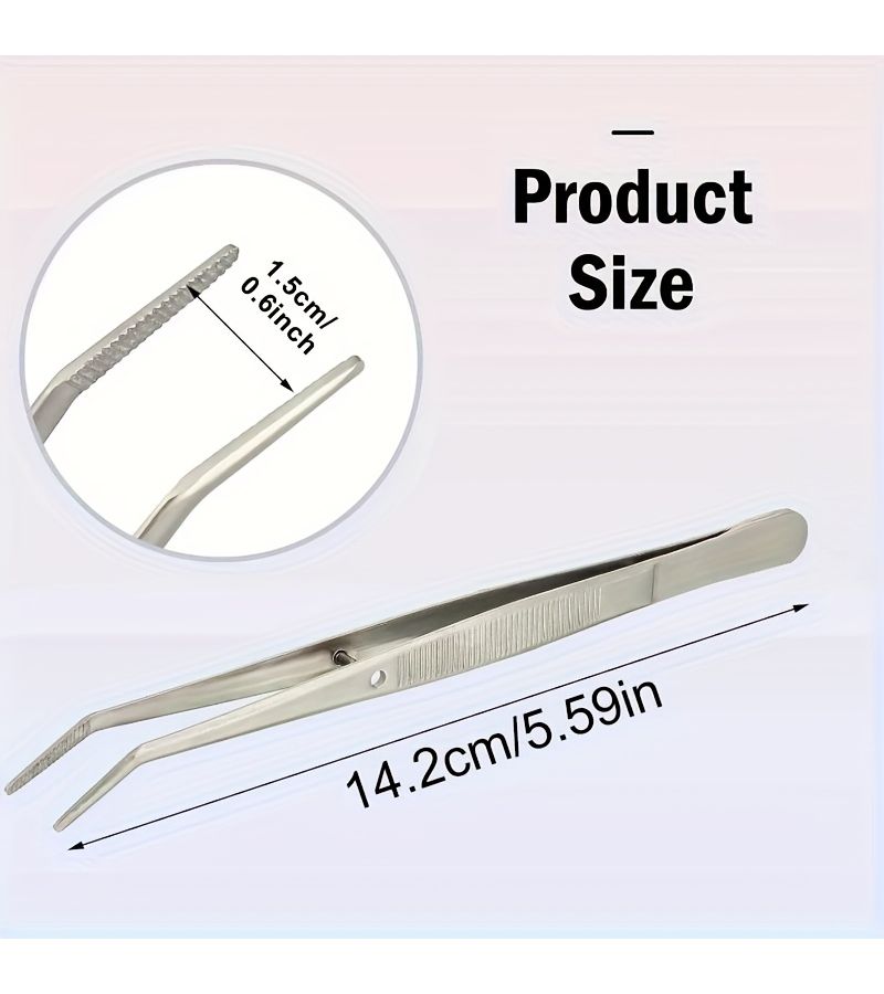 4pcs Multi Functional Precision Tweezers Set with Curved Sawtooth Tip Metal Tweezers for Professional Anti Slip Grip Suitable for Outdoor Bonsai Repair Handicrafts Jewelry Making And Sewing - Image 3