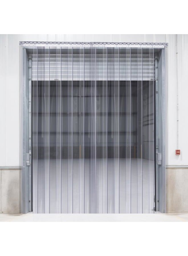 VEVOR ستارة شرائط PVC، ارتفاع 84" × عرض 38"، سمك 0.08"، 6 قطع شفافة، شرائط أبواب المجمد والمبرد، تداخل 50% - Image 1